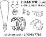jewelry woman set fashion... | Shutterstock .eps vector #1409867789
