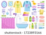 bathroom cartoon elements.... | Shutterstock .eps vector #1723893166