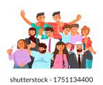 crowd of people banner  age and ... | Shutterstock . vector #1751134400