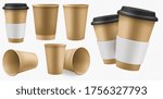 craft cup paper. blank brown... | Shutterstock .eps vector #1756327793