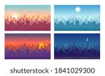 daytime cityscape set. morning... | Shutterstock .eps vector #1841029300