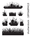 meadow grass silhouette set.... | Shutterstock .eps vector #1893689413