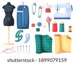sewing and tailoring supply set ... | Shutterstock .eps vector #1899079159