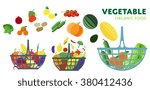 vector vegetables basket. | Shutterstock .eps vector #380412436