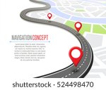 navigation concept with pin... | Shutterstock .eps vector #524498470