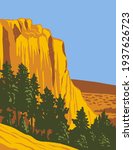 The Sandstone Bluff of El Morro National Monument in Cibola County, New Mexico WPA Poster Art