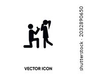 marriage proposal vector icon.... | Shutterstock .eps vector #2032890650