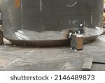 Small photo of Welding chamfer for filling by Mig welding after heating and fabrication after verification