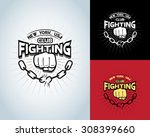 fighting t shirt design ... | Shutterstock .eps vector #308399660