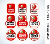 tomato ketchup vector label... | Shutterstock .eps vector #658149409
