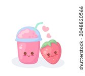 Cute Strawberry Smoothie In...