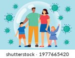 family with protective medical... | Shutterstock .eps vector #1977665420