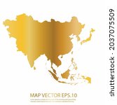 asia map high detailed on white ... | Shutterstock .eps vector #2037075509