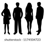silhouettes of people of women... | Shutterstock . vector #1174504723