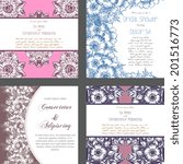wedding invitation cards with... | Shutterstock . vector #201516773