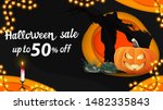 halloween sale  horizontal dark ... | Shutterstock .eps vector #1482335843