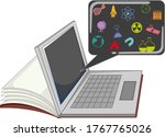 laptop with education icon... | Shutterstock .eps vector #1767765026