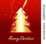 golden christmas tree banner | Shutterstock .eps vector #268431926