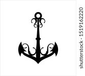 anchor icon  flat vector art... | Shutterstock .eps vector #1519162220