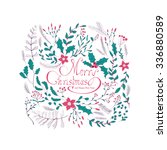 merry christmas hand lettering... | Shutterstock . vector #336880589