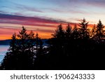 A view of a colorful sunset sky from Burien, Washington.