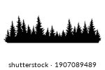 fir trees silhouettes.... | Shutterstock .eps vector #1907089489