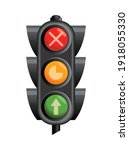 traffic light with red  yellow... | Shutterstock .eps vector #1918055330