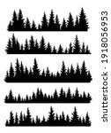Set Of Fir Trees Silhouettes....