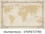 old world map with frame. retro ... | Shutterstock .eps vector #1939672780