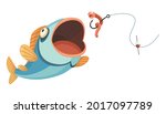 fish catch. cartoon fish... | Shutterstock .eps vector #2017097789