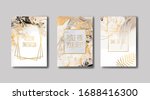  liquid marble with gold. flyer ... | Shutterstock .eps vector #1688416300