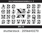 alphabet split monogram  split... | Shutterstock .eps vector #2056643270