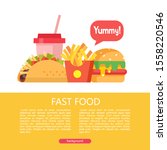 fast food. delicious food.... | Shutterstock .eps vector #1558220546