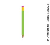 green pencil isolated on white... | Shutterstock .eps vector #2081720326