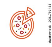chilli pizza with white... | Shutterstock .eps vector #2081791483
