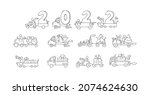 2022 winter holidays icons set. ... | Shutterstock .eps vector #2074624630