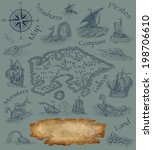 old pirate map | Shutterstock . vector #198706610