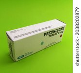 Small photo of Blitar, Indonesia - September 08, 2021 : Prednisone is used alone or with other medications to treat the symptoms of low corticosteroid levels