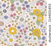 floral vintage seamless pattern.... | Shutterstock .eps vector #2144031853