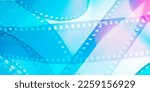 Small photo of background with film strip.beautiful abstract background with film strip on colorful background with selective focus