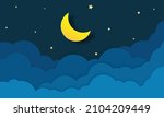 night sky with stars and moon.... | Shutterstock .eps vector #2104209449