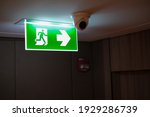 Emergency exit sign at the...