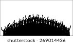 the crowd of fans silhouettes | Shutterstock .eps vector #269014436