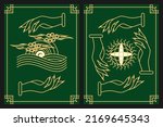 set of mystery cards with line... | Shutterstock .eps vector #2169645343