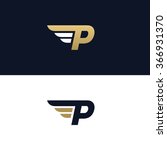 letter p logo template. wings... | Shutterstock .eps vector #366931370