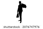 black silhouette of a man... | Shutterstock .eps vector #2076747976