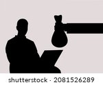 a freelancer doing his work on... | Shutterstock .eps vector #2081526289