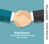 handshake businessman agreement.... | Shutterstock .eps vector #306499766
