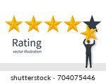star rating. businessman... | Shutterstock .eps vector #704075446