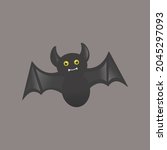 creepy bat clipart vector image | Shutterstock .eps vector #2045297093